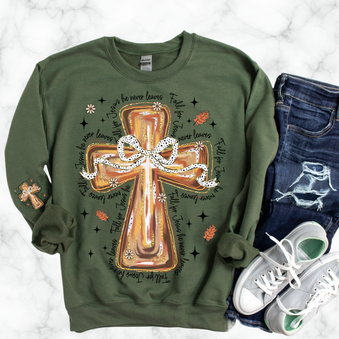 JESUS NEVER LEAVES SWEATSHIRT