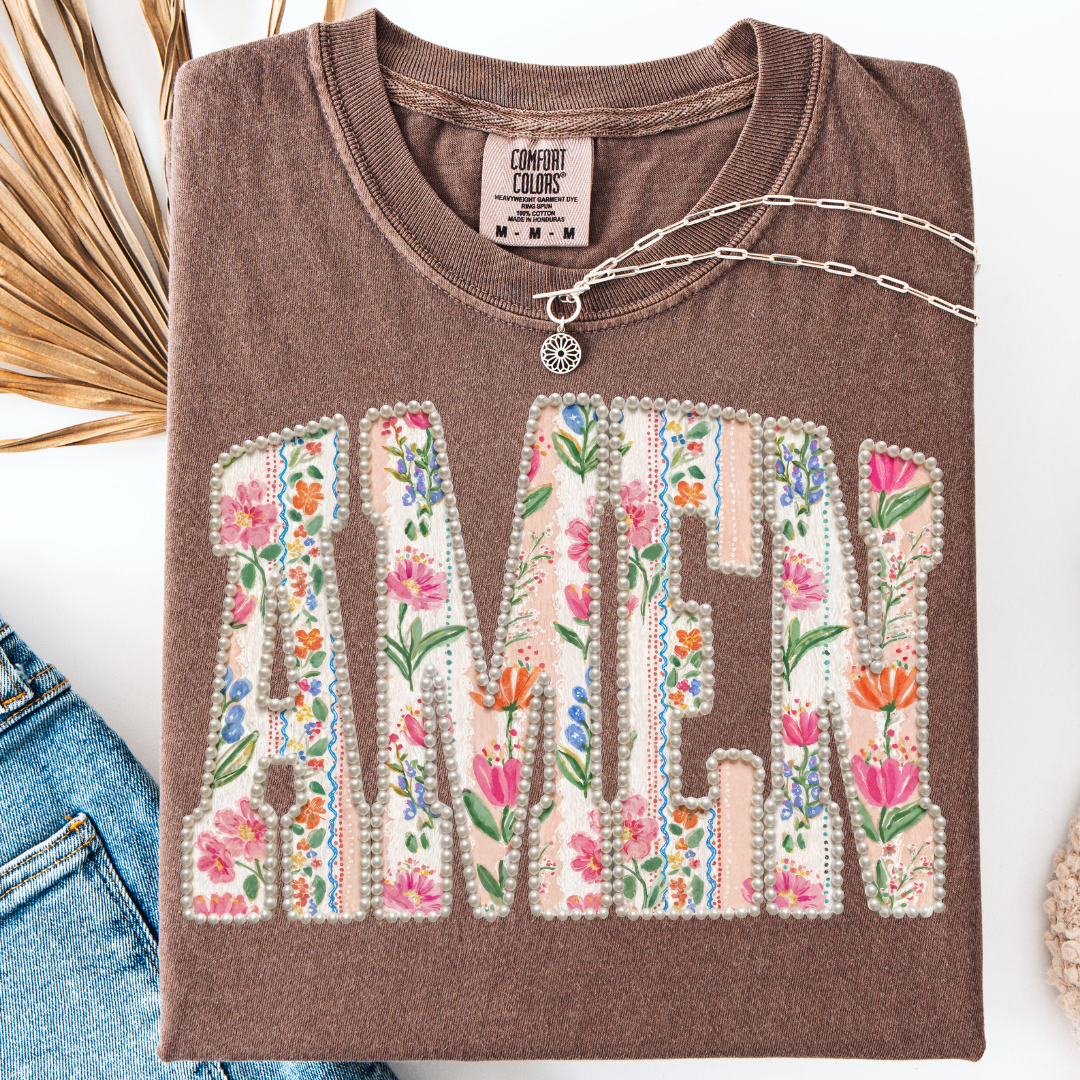 AMEN FLORAL PEARL T-SHIRT