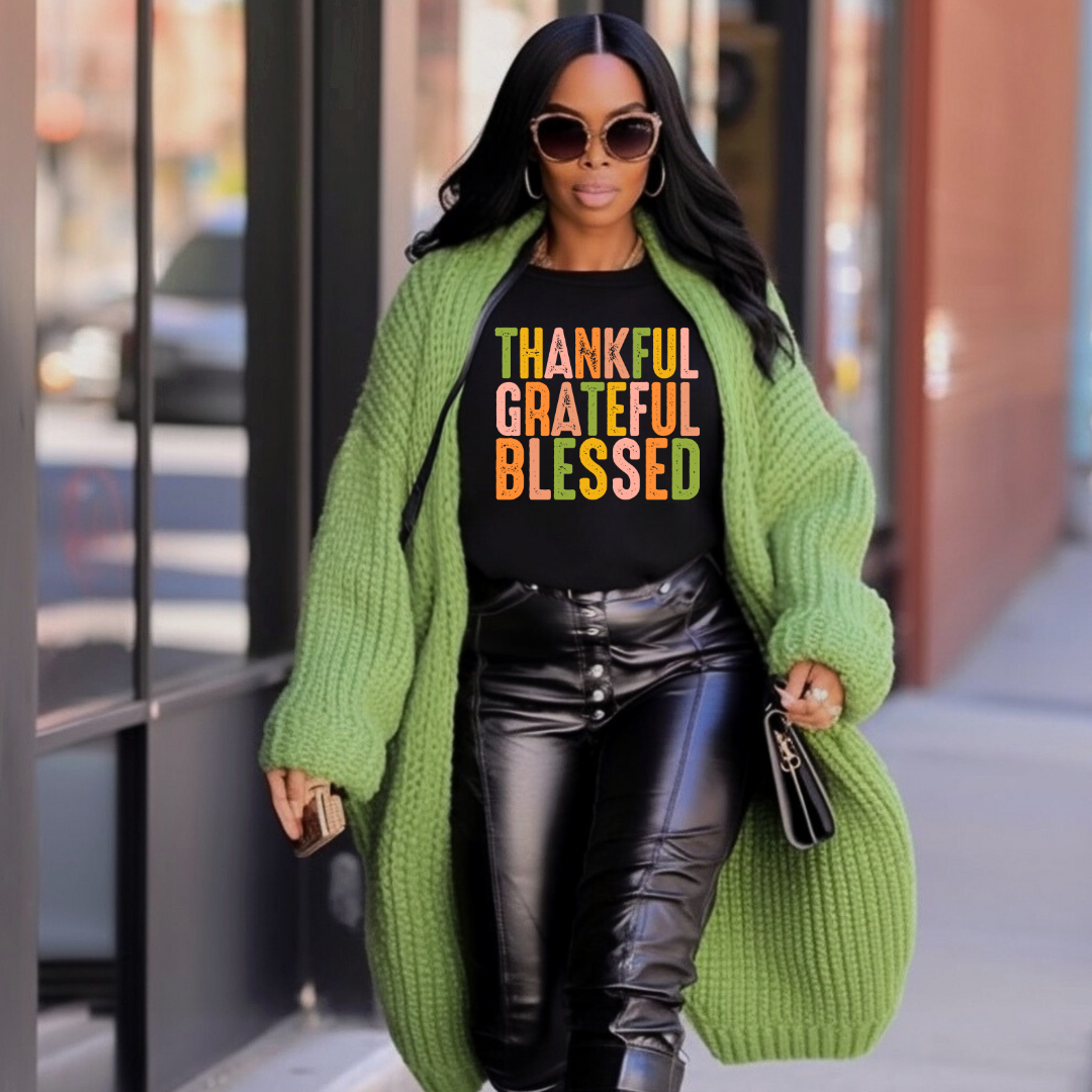 THANKFUL GRATEFUL AND BLESSED T-SHIRT