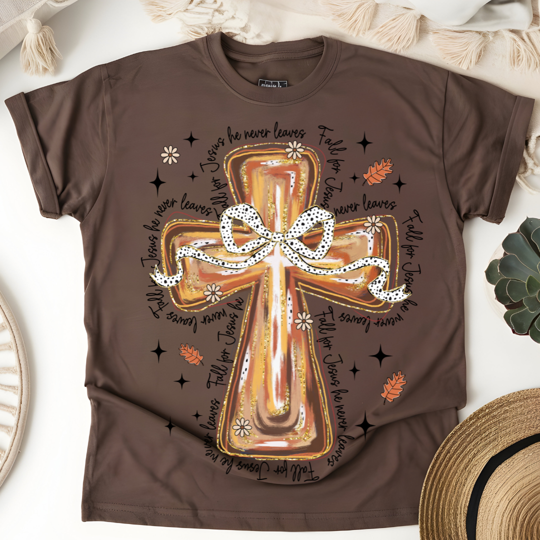 JESUS NEVER LEAVES T-SHIRT