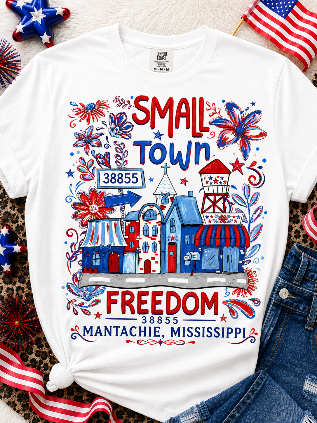 CUSTOM SMALL TOWN FREEDOM T-SHIRT