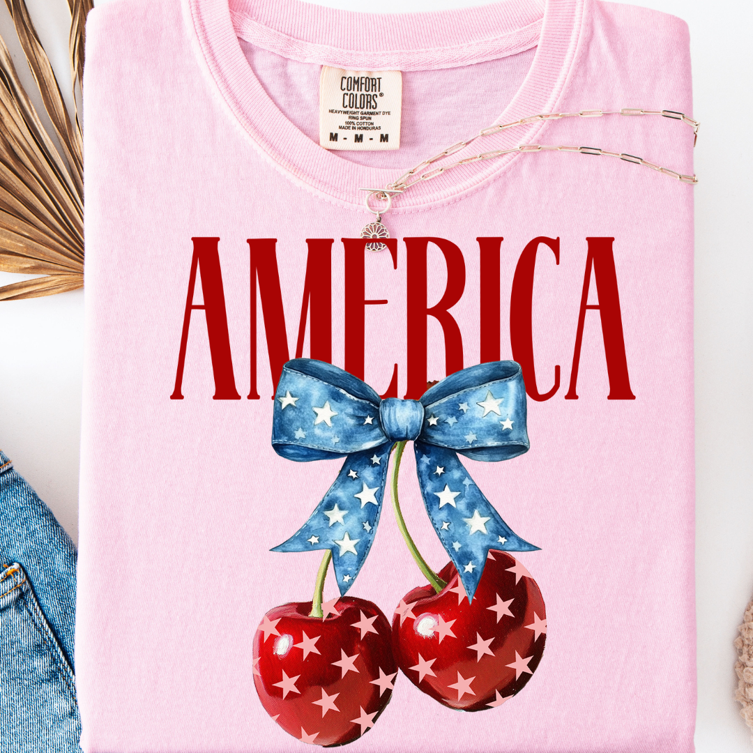 AMERICA CHERRIES T-SHIRT (FRONT ONLY)