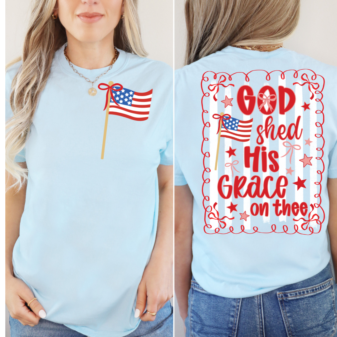 4TH JULY GOD SHED HIS GRACE ON THEE T-SHIRT