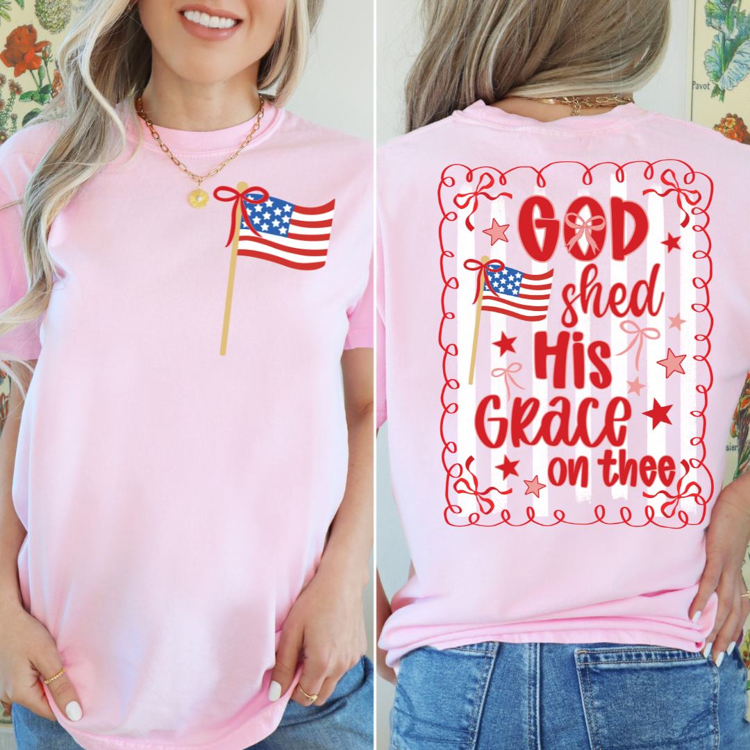 4TH JULY GOD SHED HIS GRACE ON THEE T-SHIRT