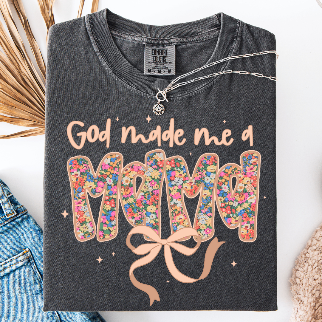 GOD MADE ME A MAMA BOW T-SHIRT