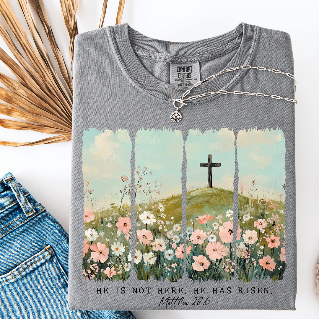 HE IS NOT HERE T-SHIRT