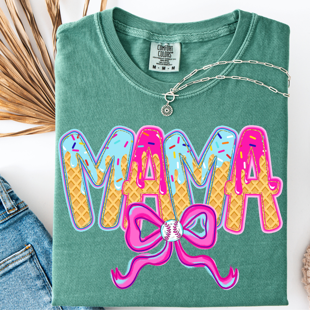 MAMA ICECREAM BASEBALL T-SHIRT