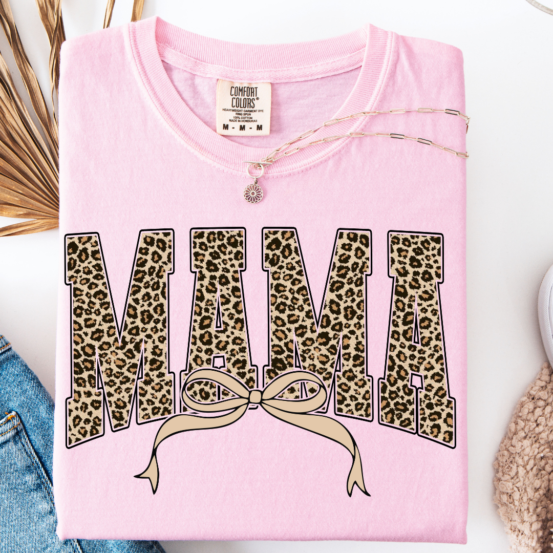 LEOPARD MAMA BOW T-SHIRT