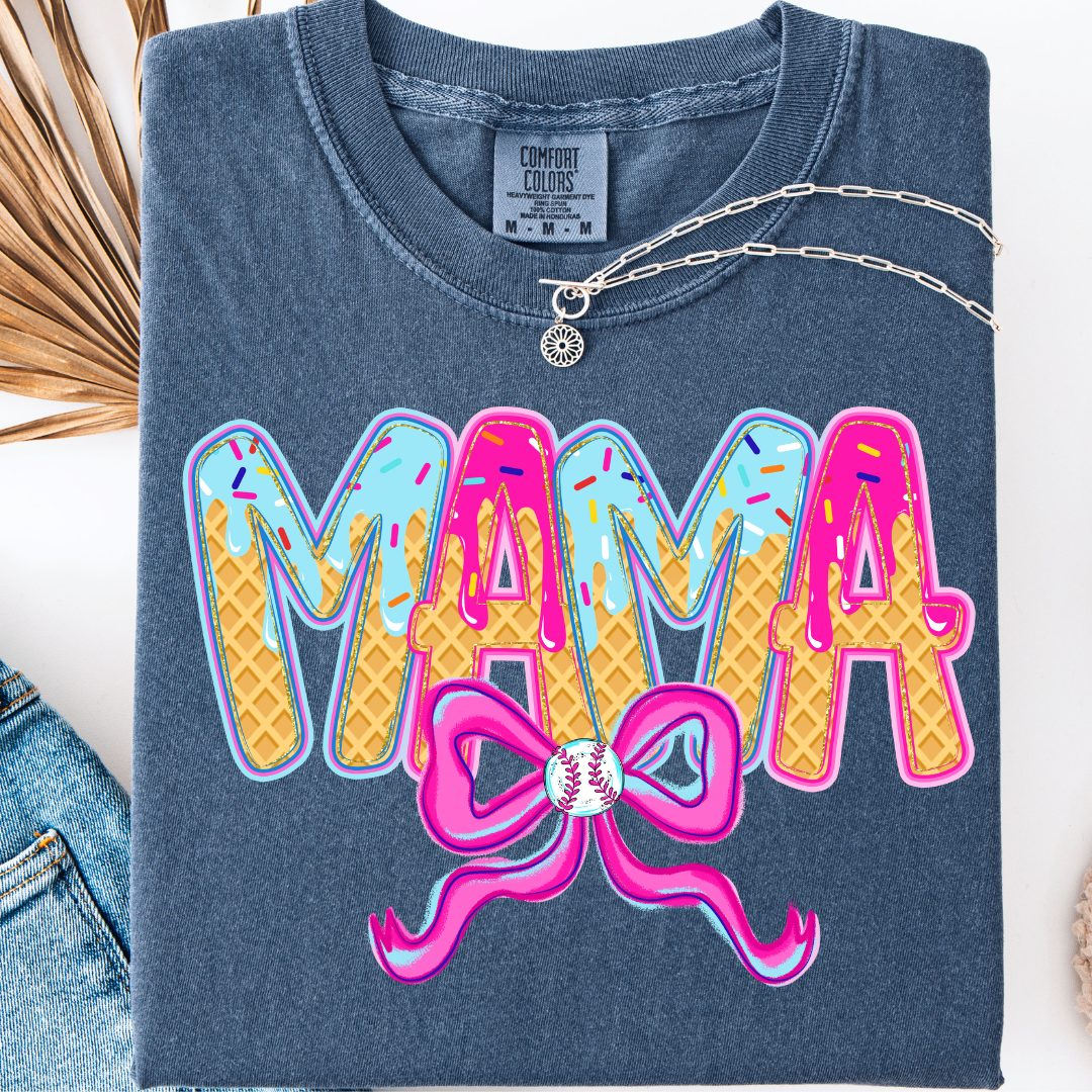 MAMA ICECREAM BASEBALL T-SHIRT
