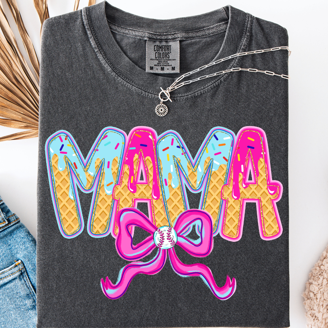 MAMA ICECREAM BASEBALL T-SHIRT