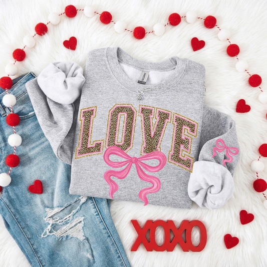 PREPPY LOVE BOW SWEATSHIRT