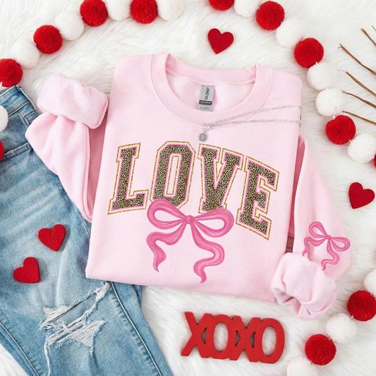 PREPPY LOVE BOW SWEATSHIRT