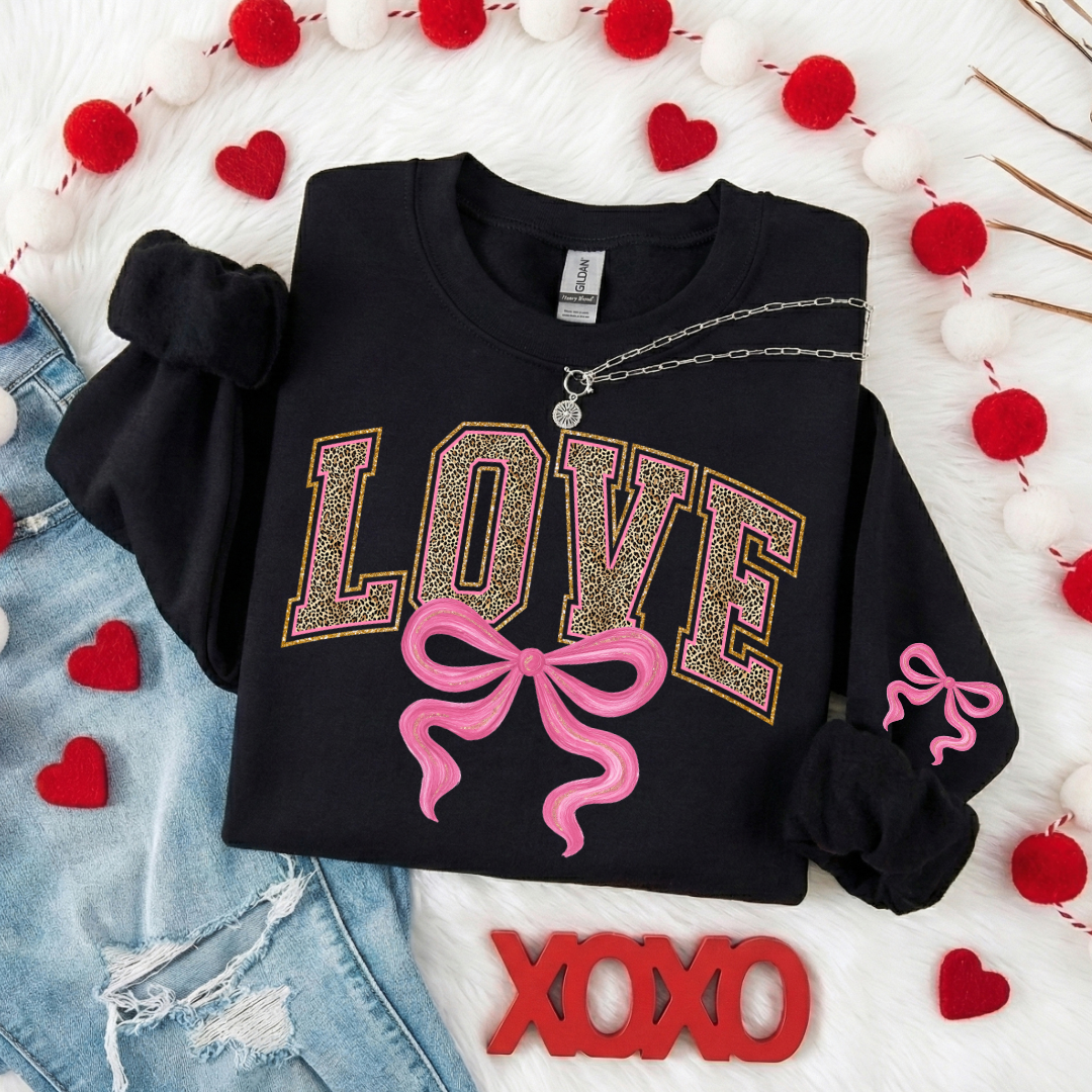 PREPPY LOVE BOW SWEATSHIRT