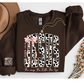 RETRO COW PRINT JESUS THE WAY THE TRUTH AND THE LIFE SWEATSHIRT