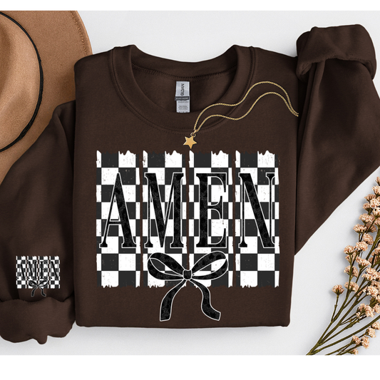 CHECKERED AMEN SWEATSHIRT