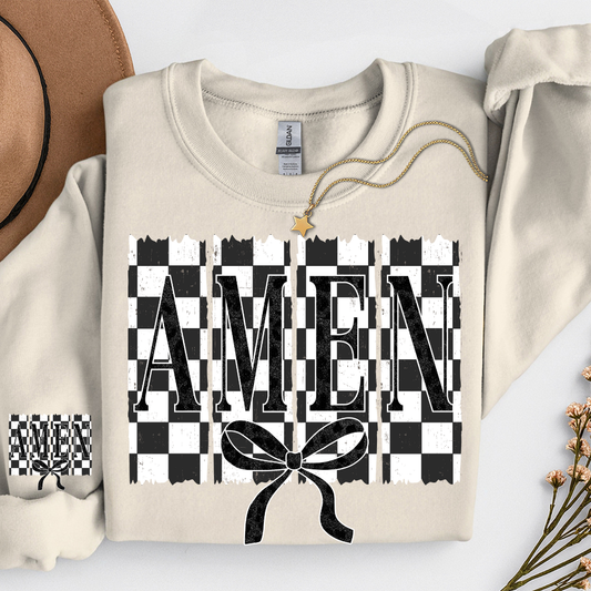 CHECKERED AMEN SWEATSHIRT