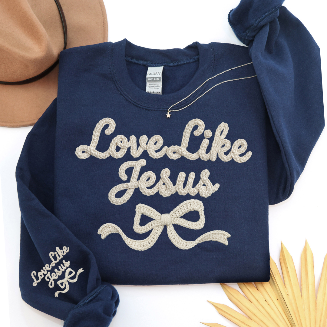 LOVE LIKE JESUS FAUX YARN SWEATSHIRT