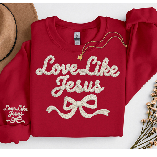 LOVE LIKE JESUS FAUX YARN SWEATSHIRT