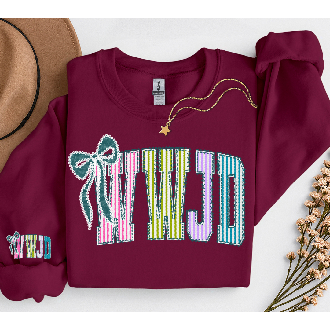 WHAT WOULD JESUS DO PREPPY SWEATSHIRT