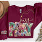 JUST PRAY FLORAL PRINT SWEATSHIRT