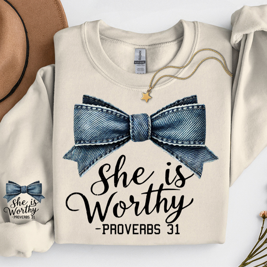 SHE IS WORTHY SWEATSHIRT
