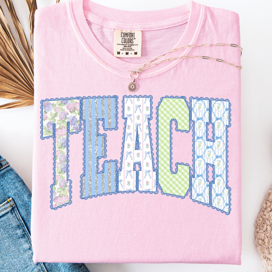 RETRO TEACH COQUETTE FLORAL T-SHIRT