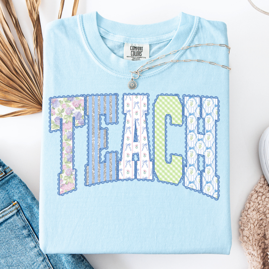 RETRO TEACH COQUETTE FLORAL T-SHIRT