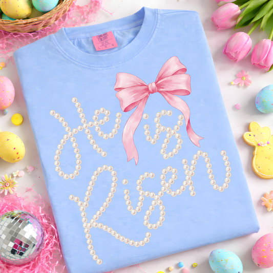 HE IS RISEN PEARL COQUETTE T-SHIRT