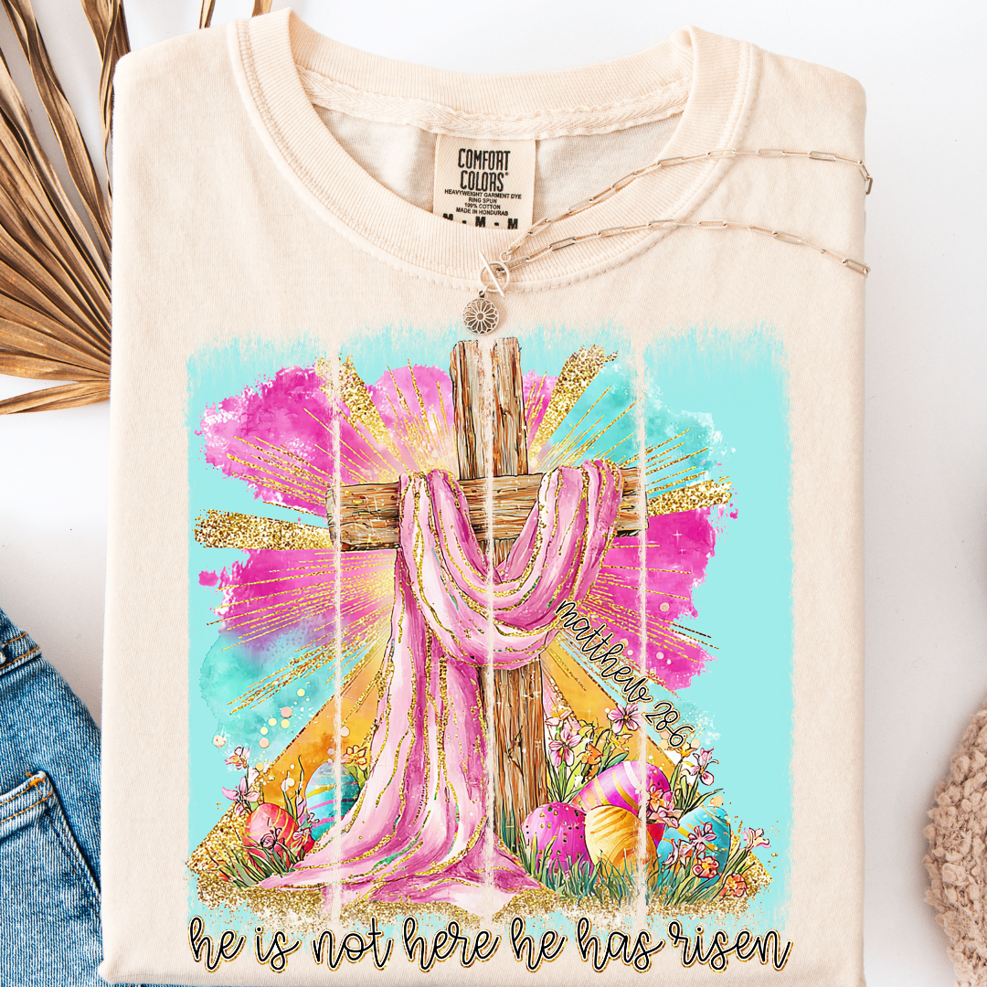BRUSHSTROKE HE IS RISEN T-SHIRT
