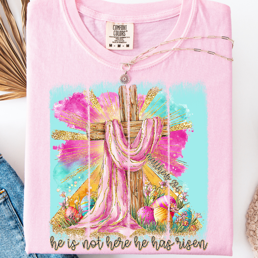 BRUSHSTROKE HE IS RISEN T-SHIRT