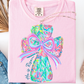 BRIGHT FLORAL COQUETTE CROSS T-SHIRT