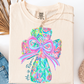 BRIGHT FLORAL COQUETTE CROSS T-SHIRT