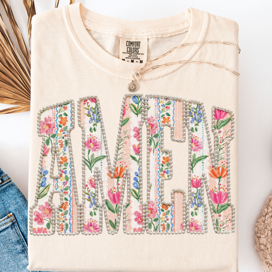 AMEN FLORAL PEARL T-SHIRT