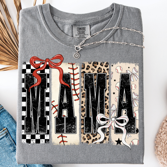 BASEBALL MAMA BOW T-SHIRT