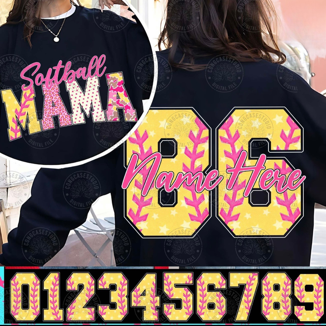 PERSONALIZATION RETRO LEOPARD SOFTBALL GAME DAY SWEATSHIRT