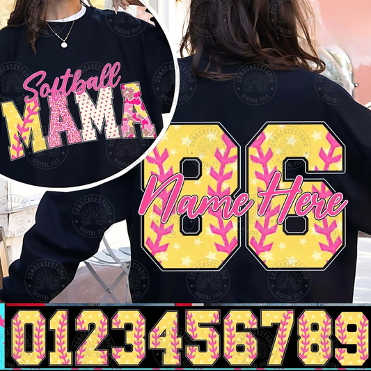 PERSONALIZATION RETRO LEOPARD SOFTBALL GAME DAY SWEATSHIRT