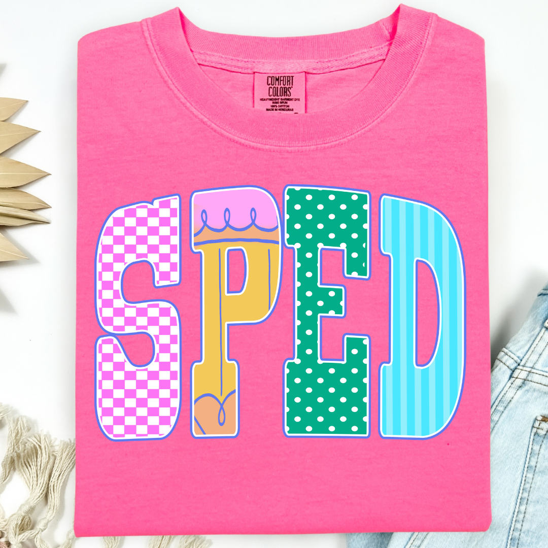 PREPPY NEON POLKA DOT EDUCATOR T-SHIRT