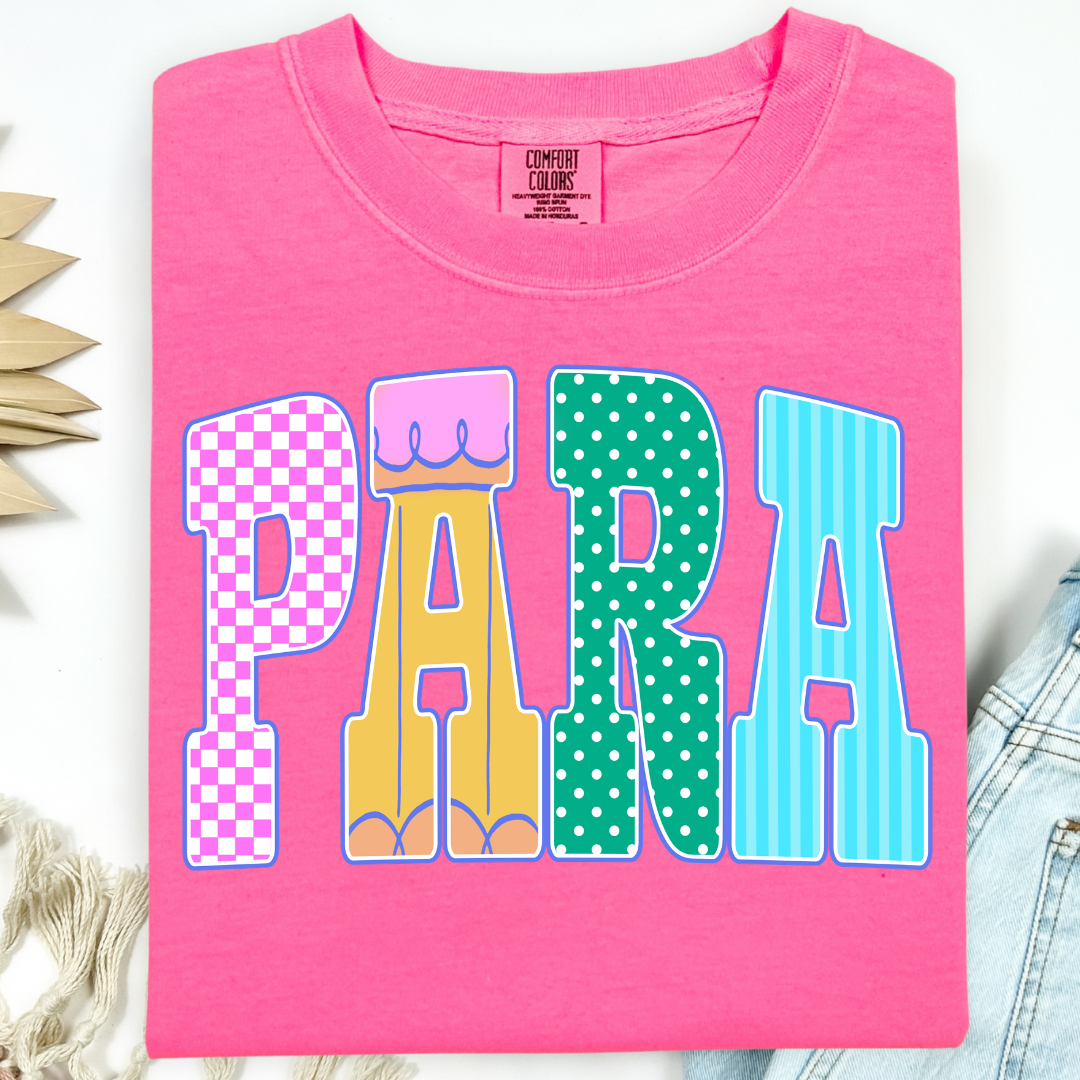 PREPPY NEON POLKA DOT EDUCATOR T-SHIRT