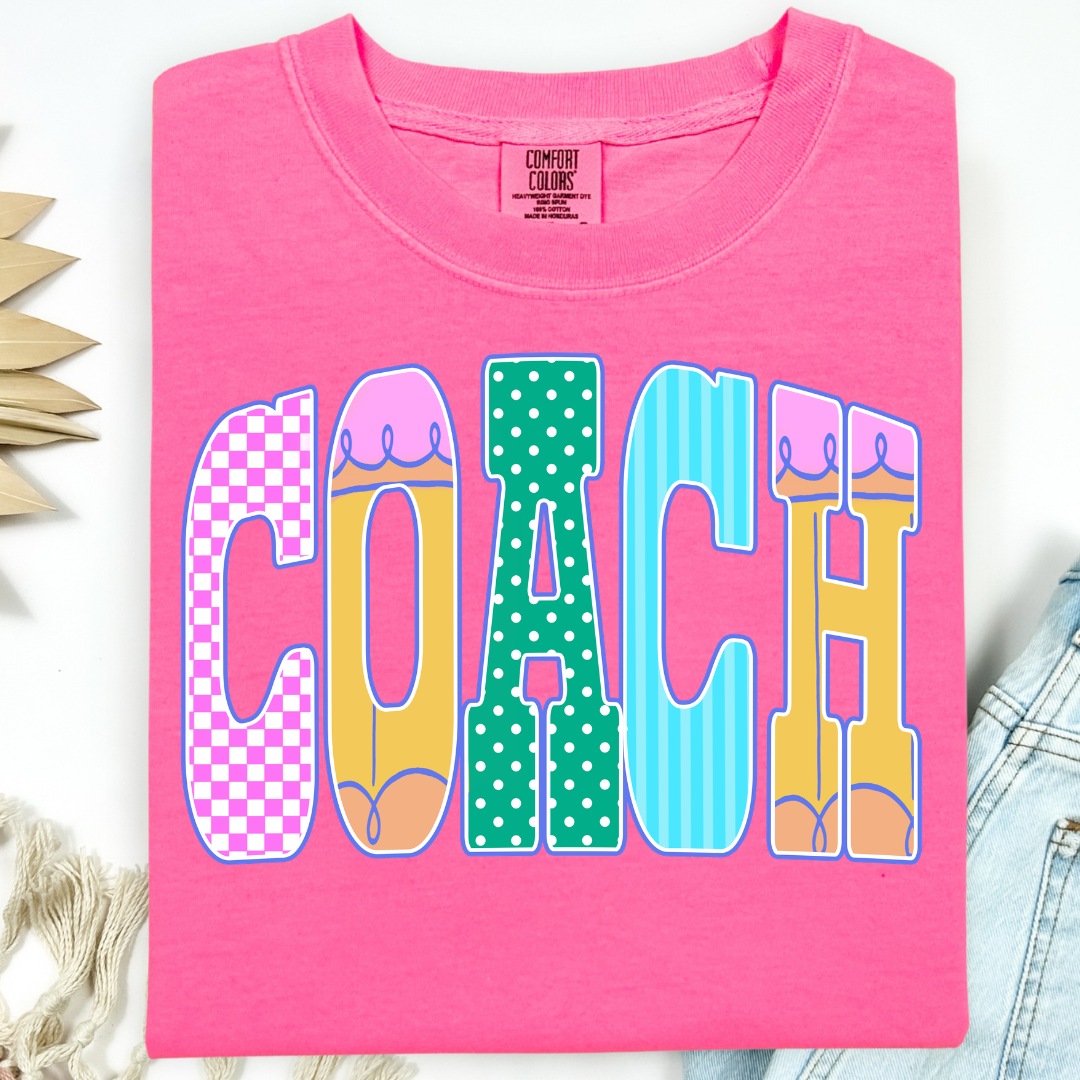 PREPPY NEON POLKA DOT EDUCATOR T-SHIRT