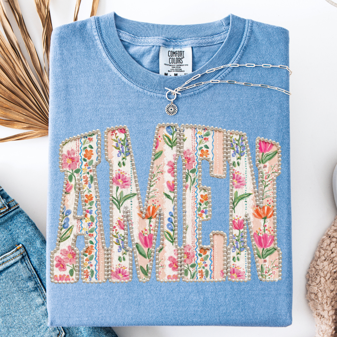 AMEN FLORAL PEARL T-SHIRT