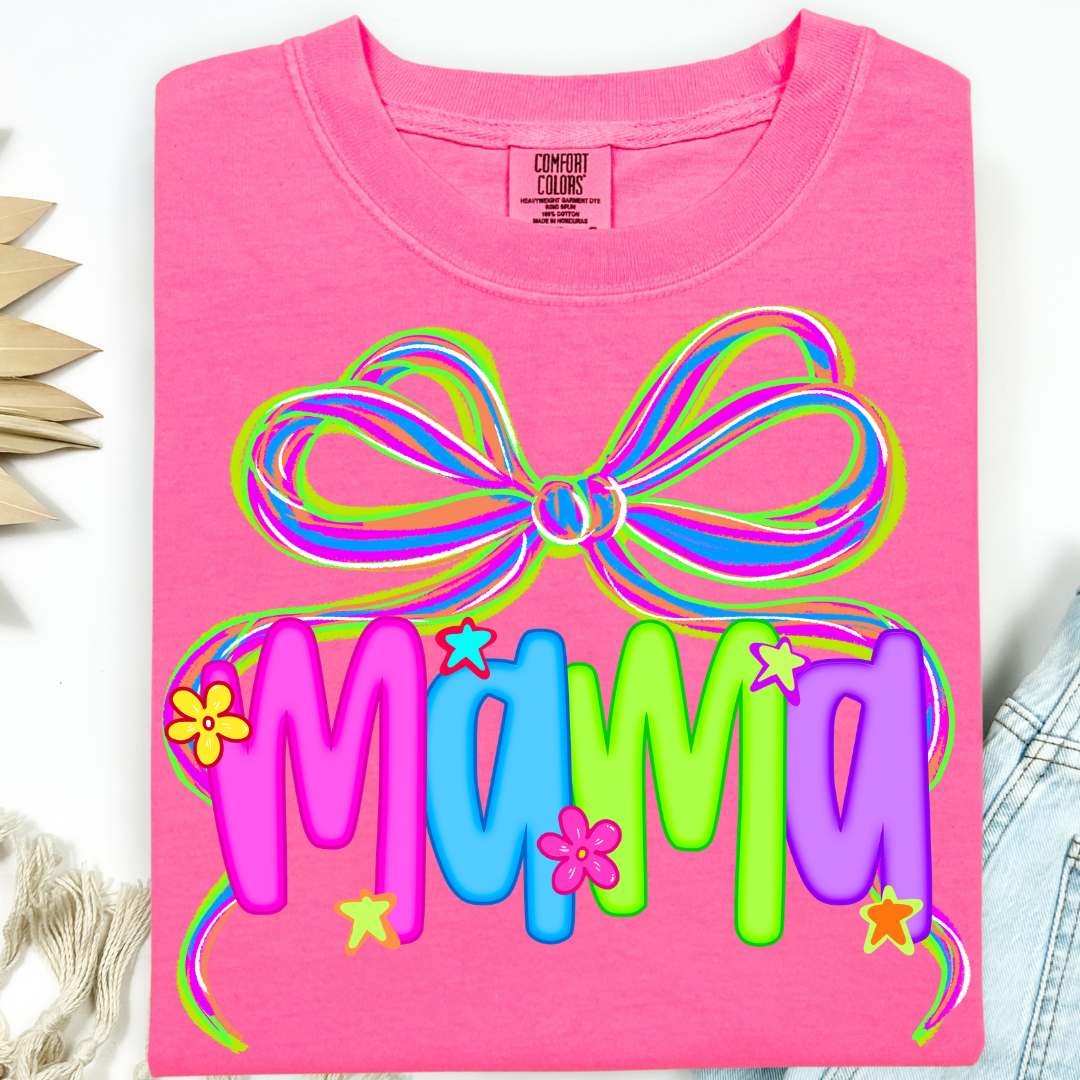PREPPY MAMA NEON FLORAL T-SHIRT