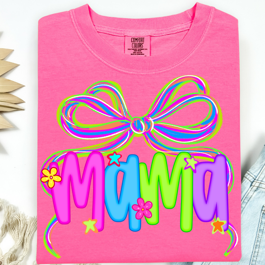 PREPPY MAMA NEON FLORAL T-SHIRT
