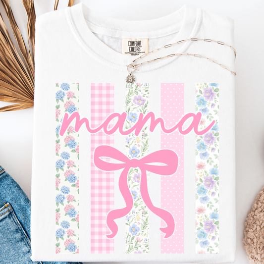 PERSONALIZED STRIPED BOW COQUETTE TITLE T-SHIRT