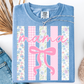 PERSONALIZED STRIPED BOW COQUETTE TITLE T-SHIRT