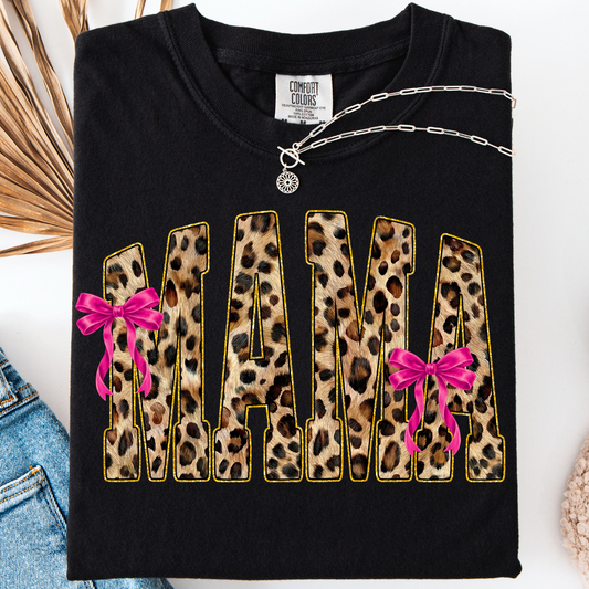 MAMA LEOPARD BOW T-SHIRT