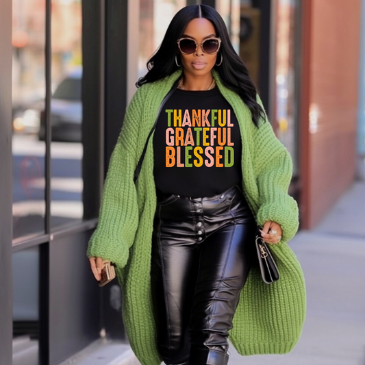 THANKFUL GRATEFUL AND BLESSED T-SHIRT