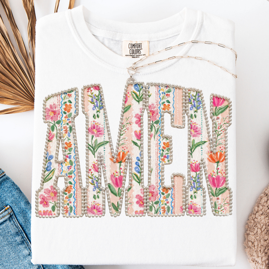 AMEN FLORAL PEARL T-SHIRT