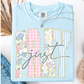 JUST PRAY PREPPY FLORAL PRINT T-SHIRT