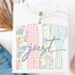 JUST PRAY PREPPY FLORAL PRINT T-SHIRT
