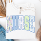 RETRO NURSE COQUETTE FLORAL T-SHIRT